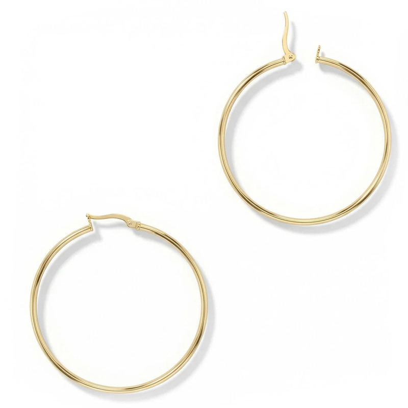 10K Gold Circle Hoop Earrings-3