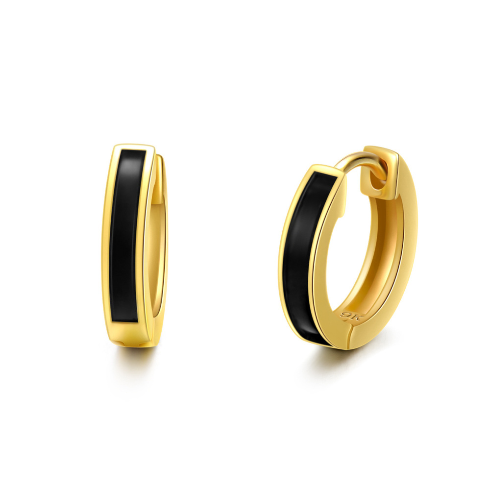 10K Gold Circle Hoop Earrings-1