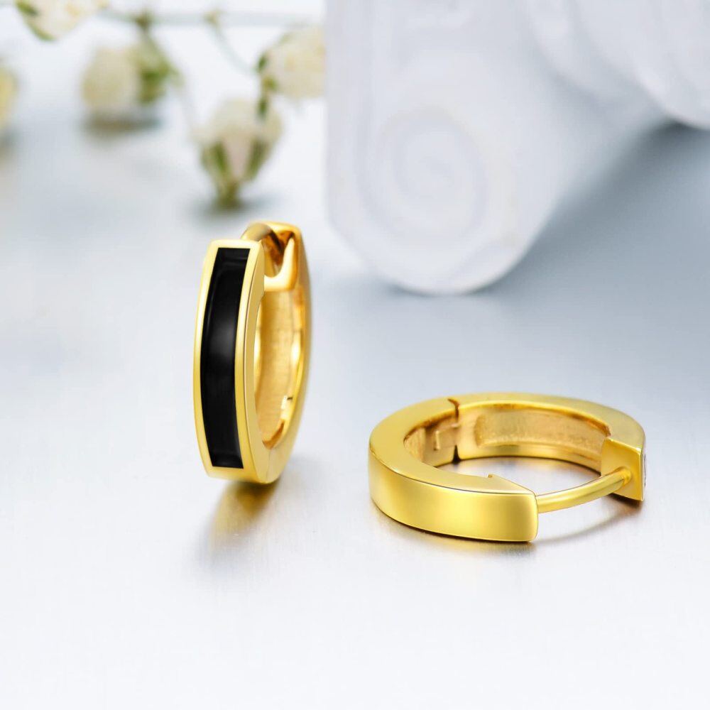 10K Gold Circle Hoop Earrings-4