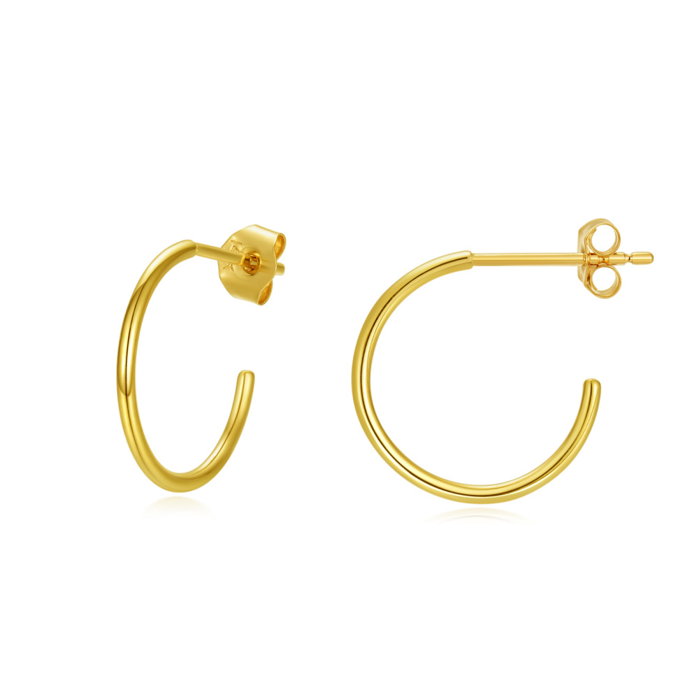 10K Gold Circle Hoop Earrings-1