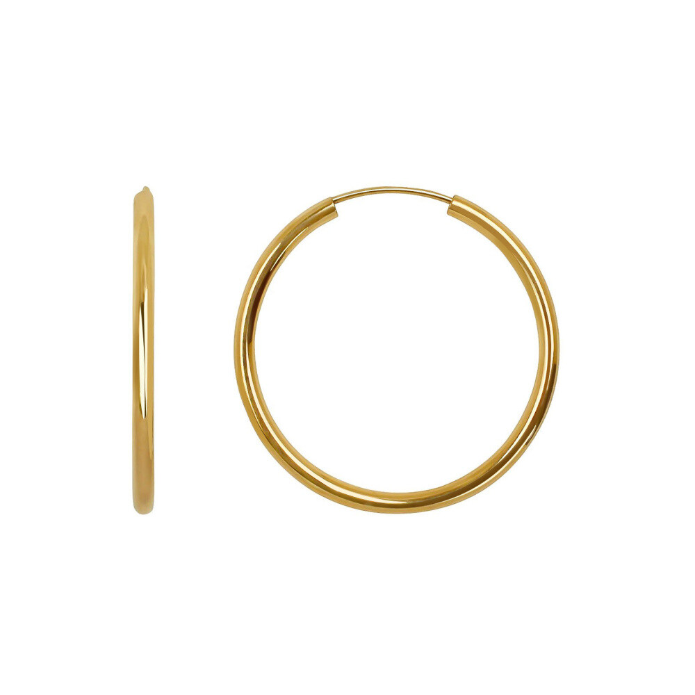 10K Gold Circle Hoop Earrings-1