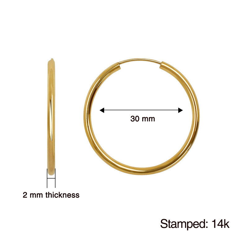 Brincos de argola circulares em ouro branco 10K-3
