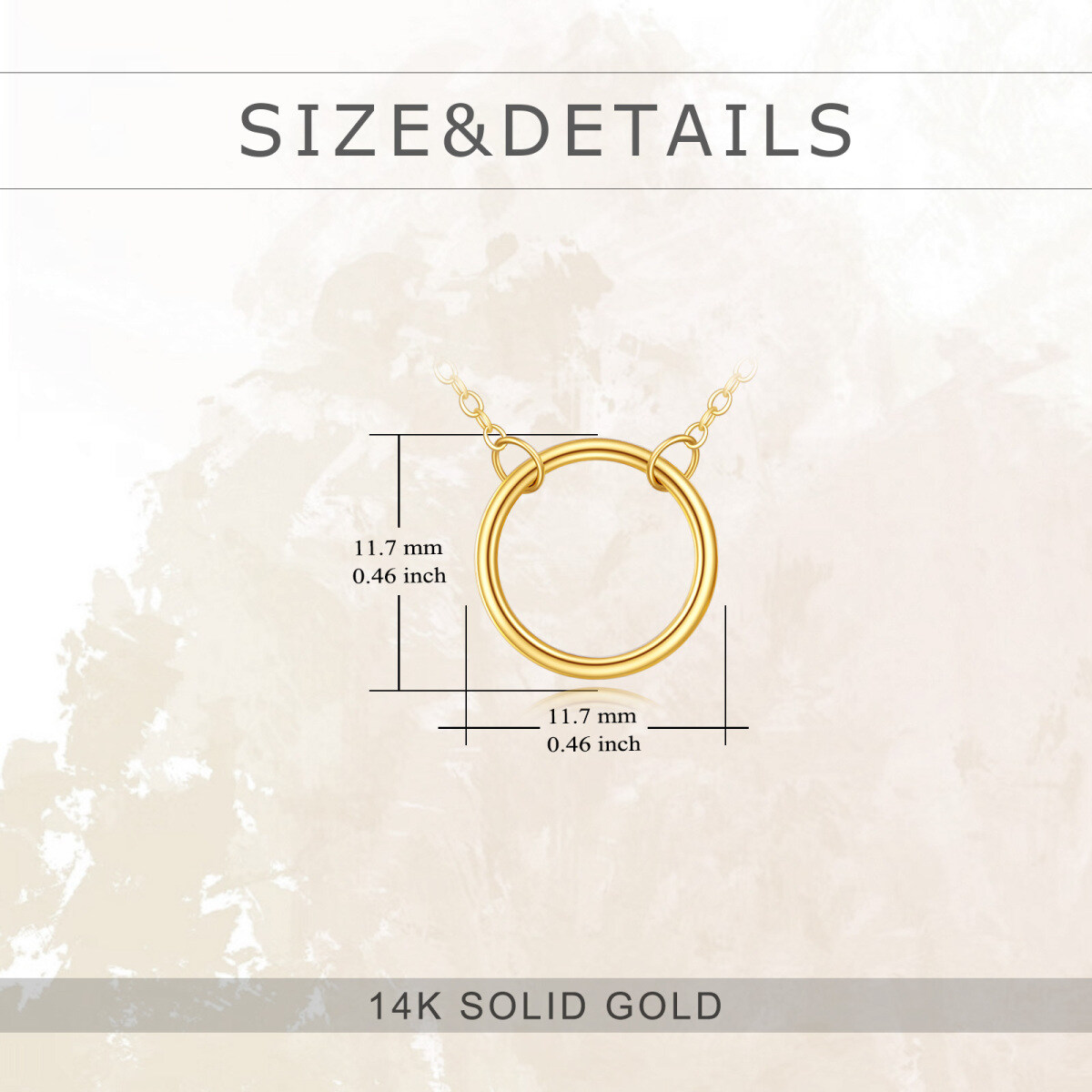 14K Gold Circle Pendant Necklace-5