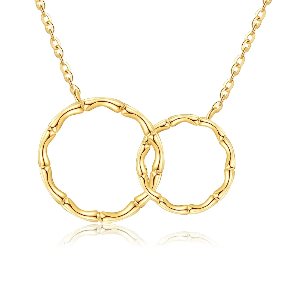 10K Gold Circle Pendant Necklace-1