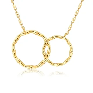 10K Gold Circle Pendant Necklace-16