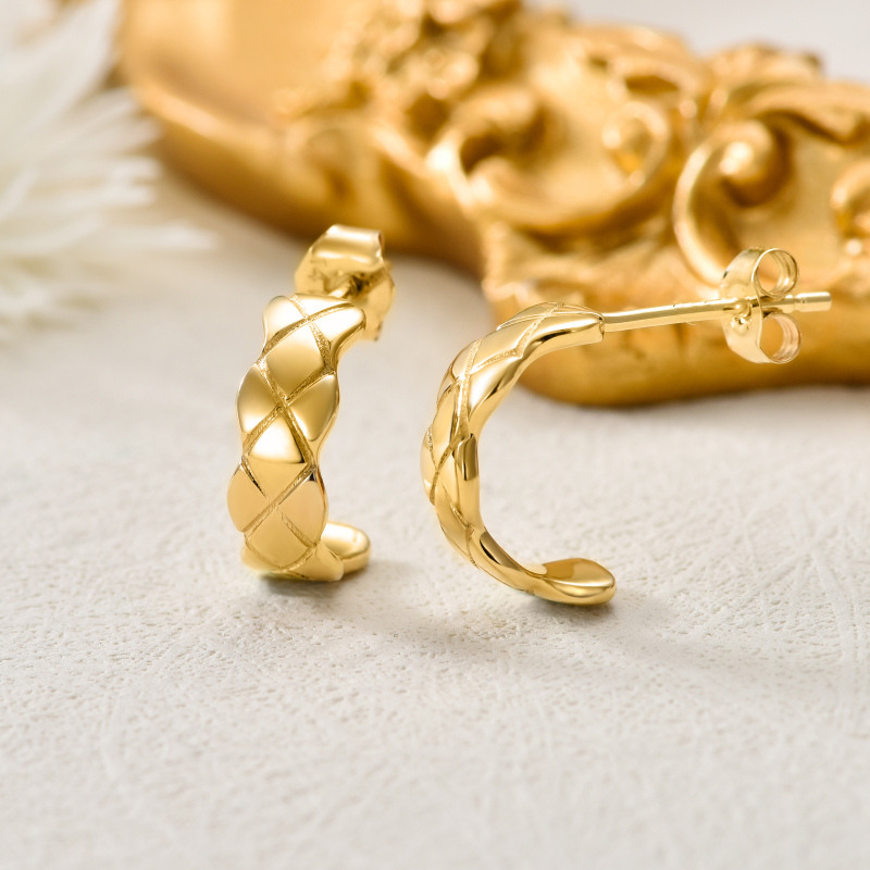 Kolczyki ze złota 18K w kształcie koła-3