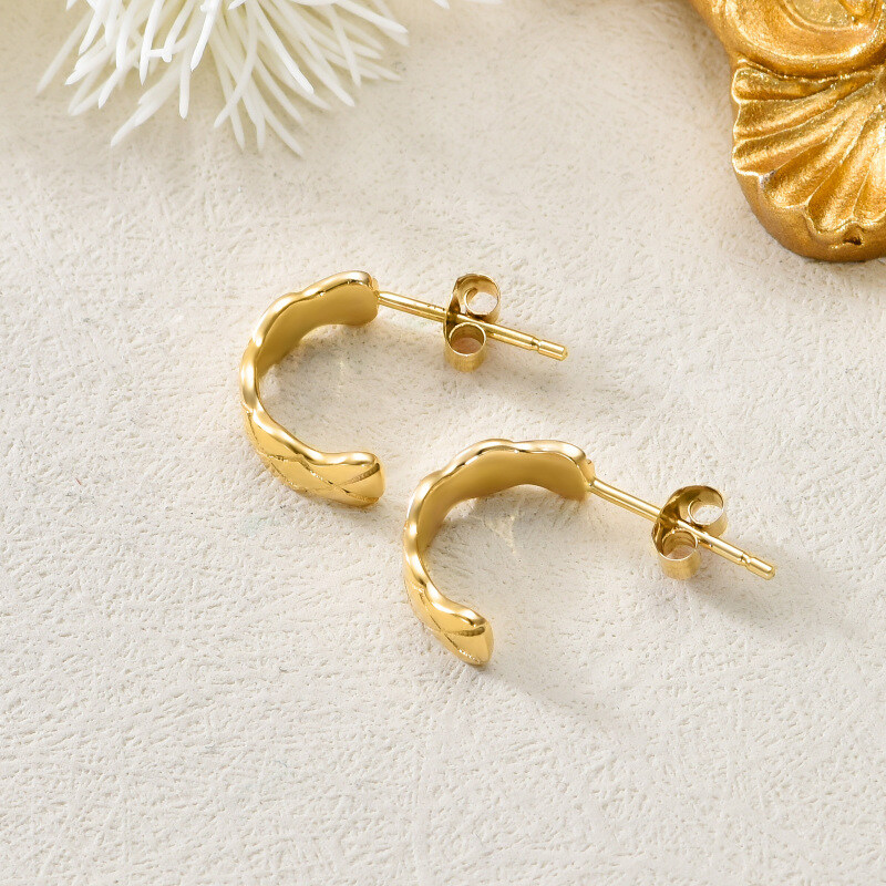 Kolczyki ze złota 18K w kształcie koła-4