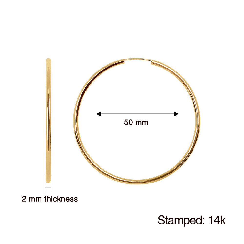 10K Gold Circular Shaped Circle Hoop Earrings-3