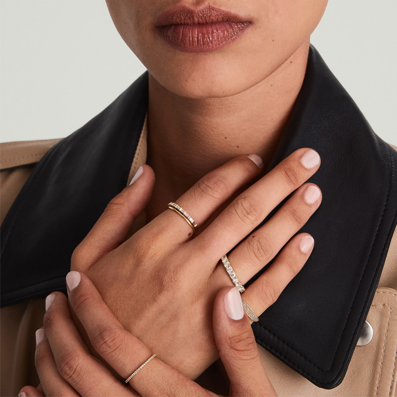 14K Gold 1 CT.T.W. Round Cut Lab Created Diamond Wedding Band D Color VVS1 Clarity 3EX-2