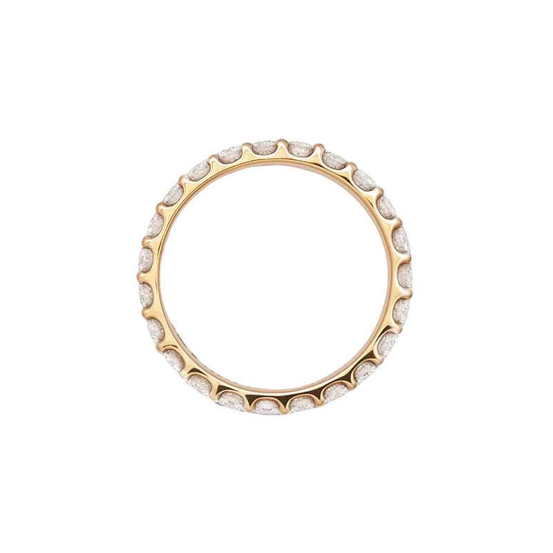 10K Gold 1 CT.T.W. Round Cut Lab Created Diamond Wedding Band D Color VVS1 Clarity 3EX-3