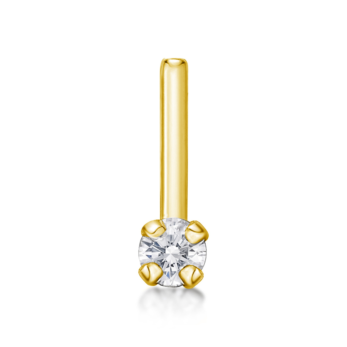 Nasenring aus 14 Karat Gold mit rundem Diamant-1