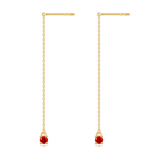 10K Gold Circular Shaped Cubic Zirconia Drop Earrings-20