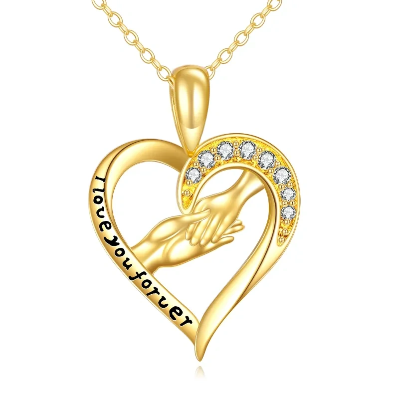 Colar de mãos em ouro 18K presentes para mulheres, mães, dia das mães-1