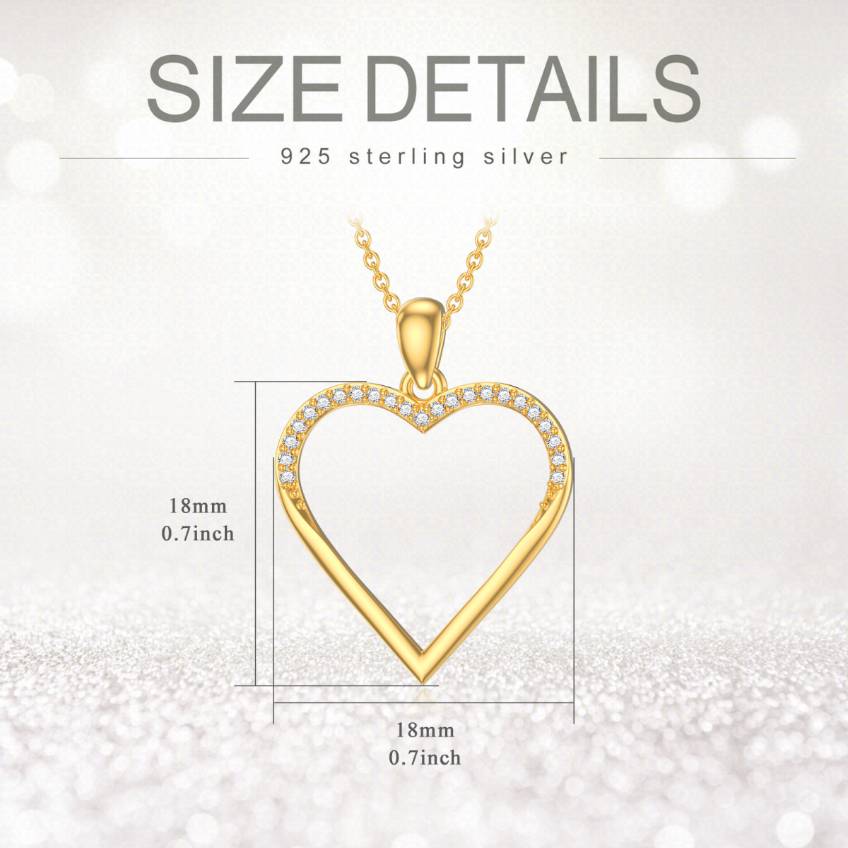 14K Gold Circular Shaped Cubic Zirconia Heart Pendant Necklace-5