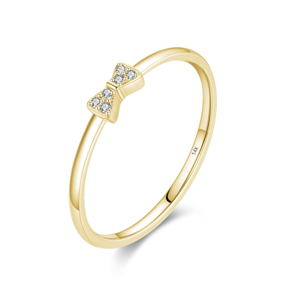 Anel de diamante criado em laboratório em formato circular em ouro 18K-1