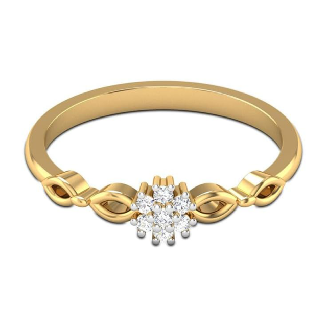 14K Gold Circular Shaped Lab Created Diamond Engagement Ring-1