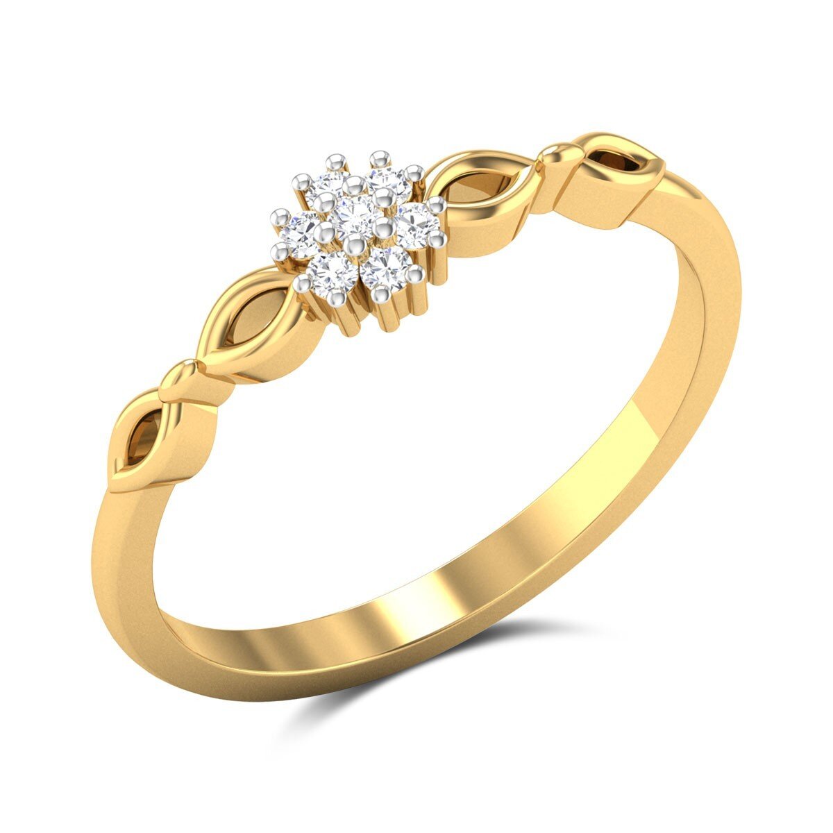 14K Gold Circular Shaped Lab Created Diamond Engagement Ring-3