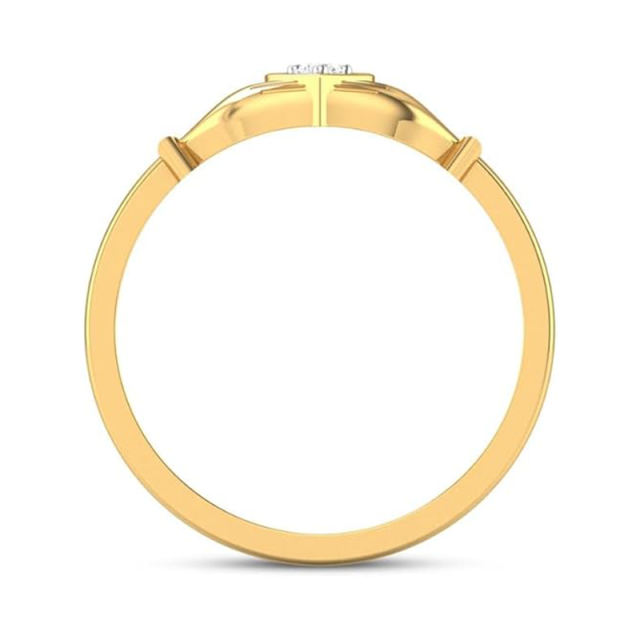 14K Gold Circular Shaped Lab Created Diamond Heart Engagement Ring-4