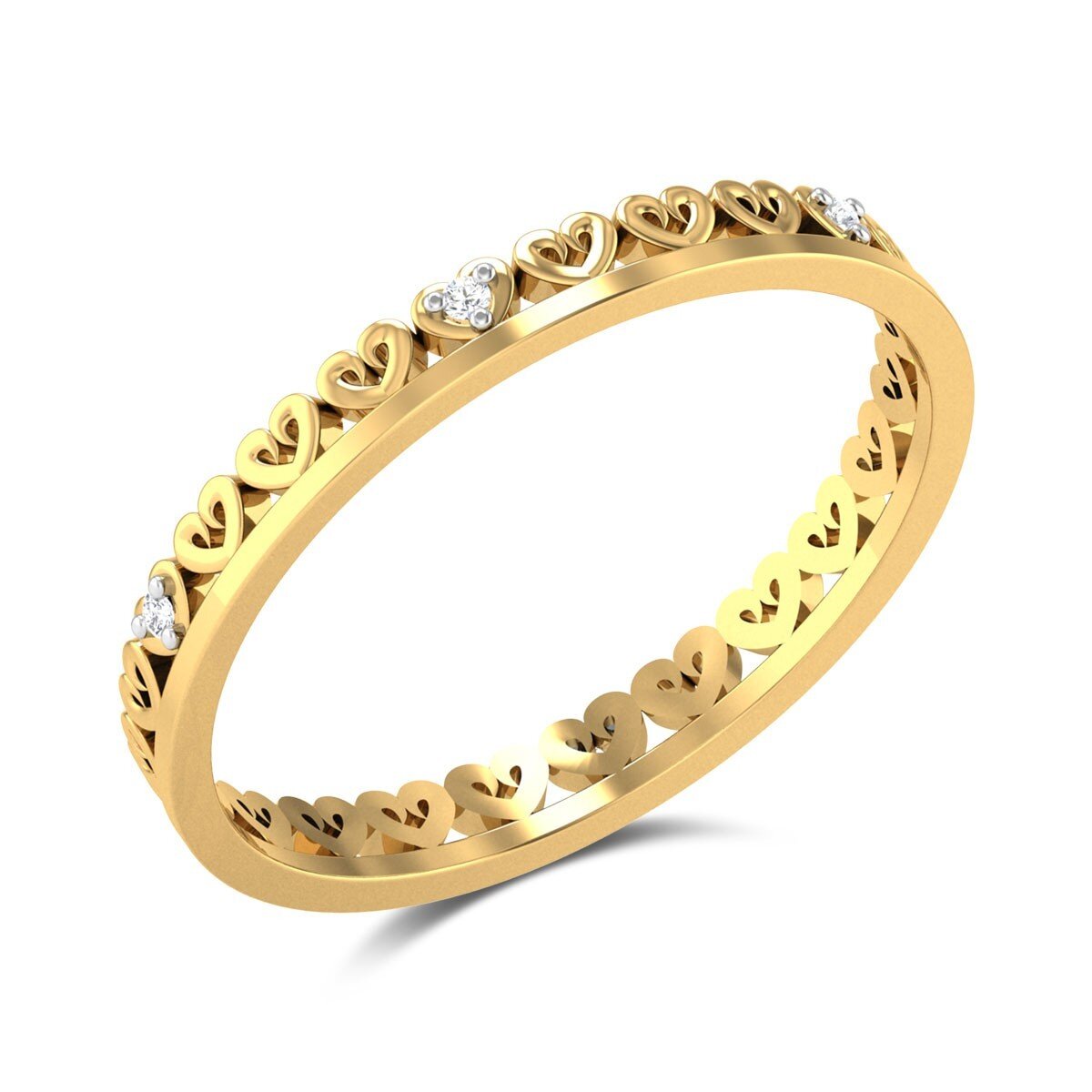 Anillo de compromiso de plata de ley con forma circular chapada en oro amarillo y diamante creado en laboratorio-3