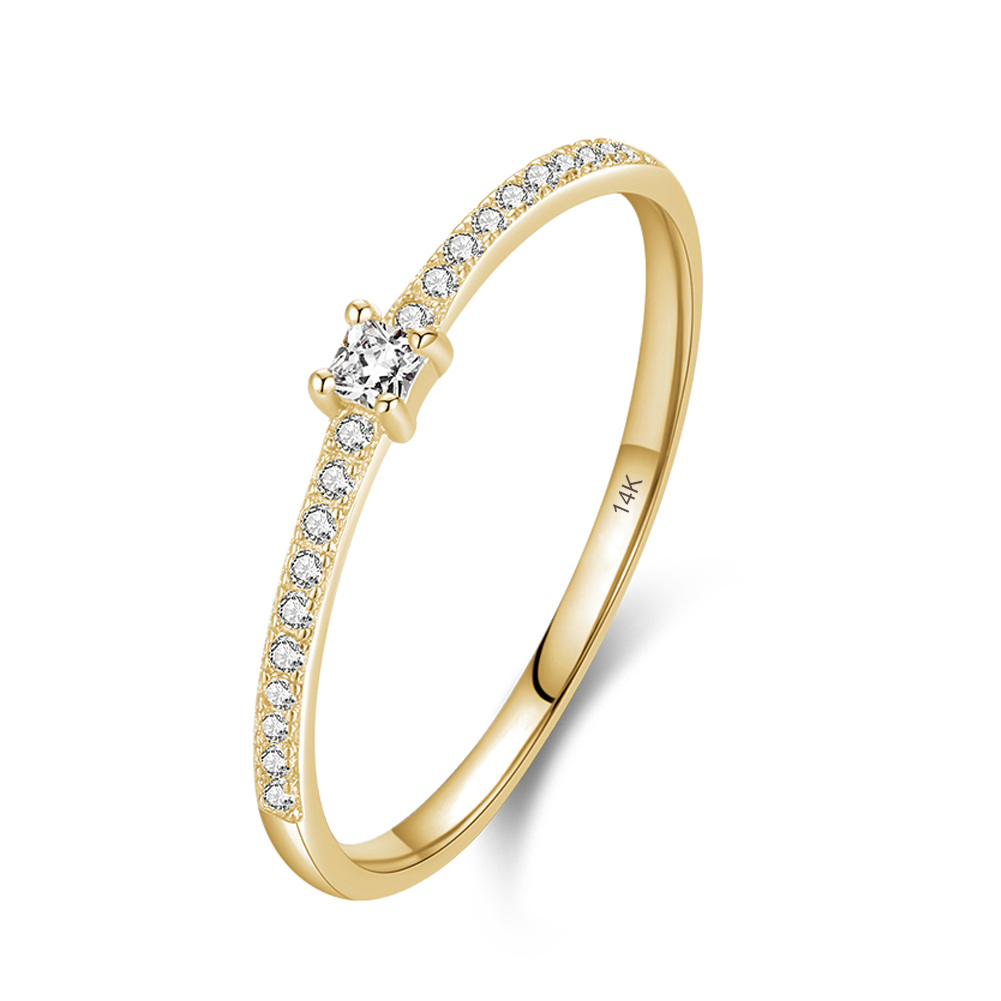 14K Gold Circular Shaped Lab Created Diamond Wedding Ring-1