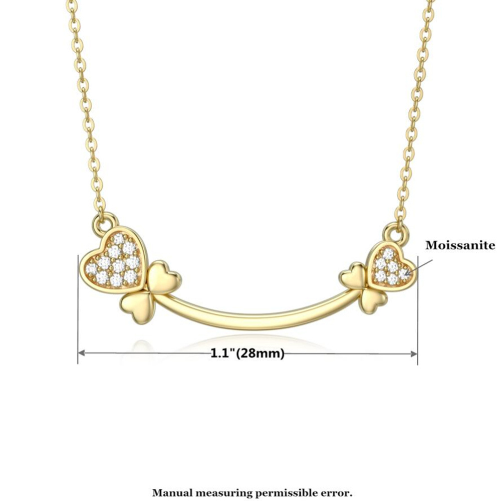 10K Gold Circular Shaped Moissanite Heart Pendant Necklace-6