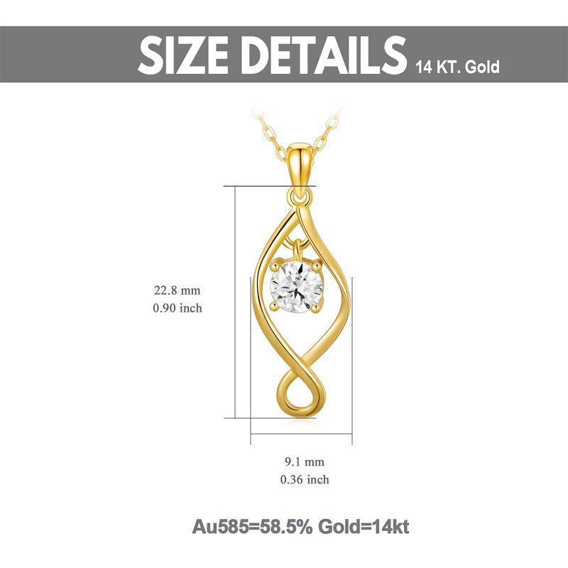 Platinum with White Gold Plated Round Cut Moissanite Infinity Symbol Pendant Necklace-4