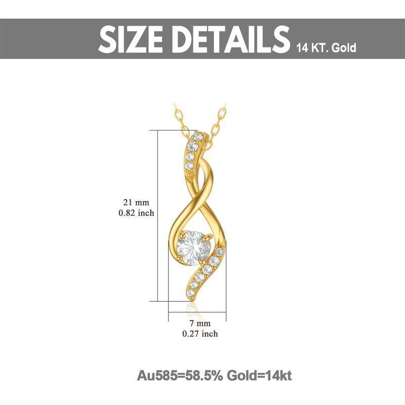 Naszyjnik z 14-karatowego złota z moissanitem w kształcie koła i symbolem nieskończoności-6