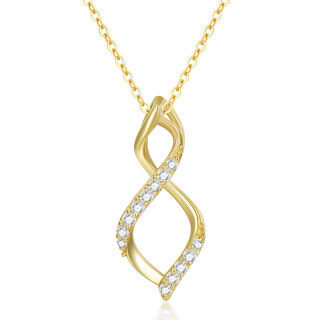 10K Gold Circular Shaped Moissanite Infinity Symbol Pendant Necklace-15