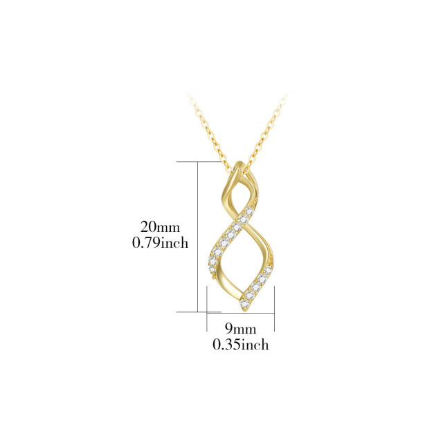 Collier en or 14K avec pendentif en Moissanite de forme circulaire et symbole de l'infini-5