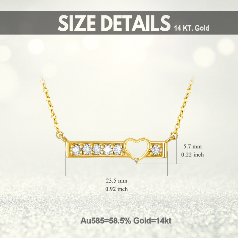 18K Gold Circular Shaped Moissanite Pendant Necklace-3