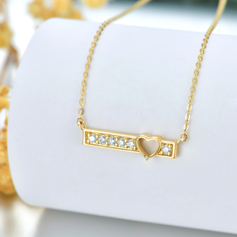 18K Gold Circular Shaped Moissanite Pendant Necklace-5