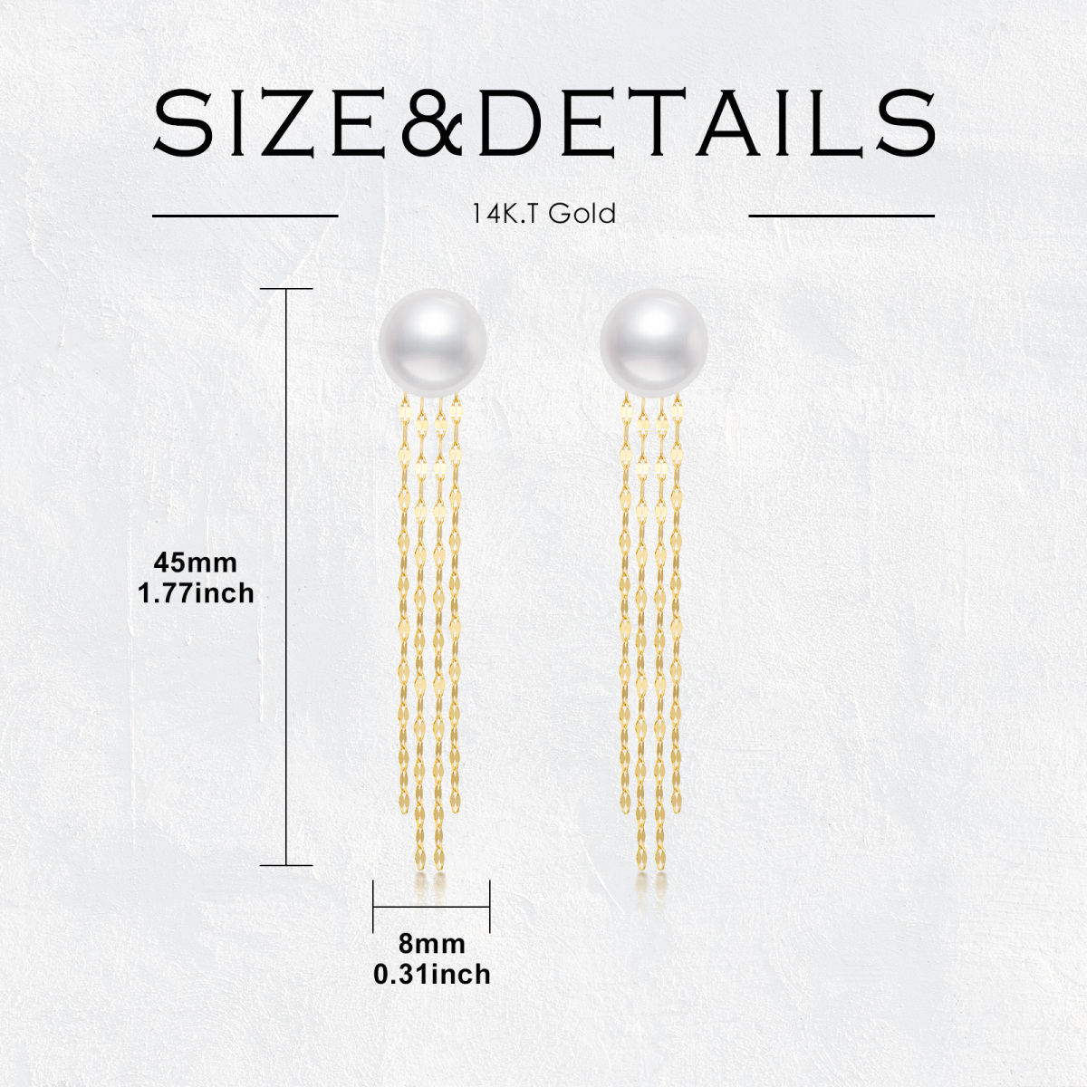 10K Gold Circular Shaped Pearl Bead Drop Earrings-6