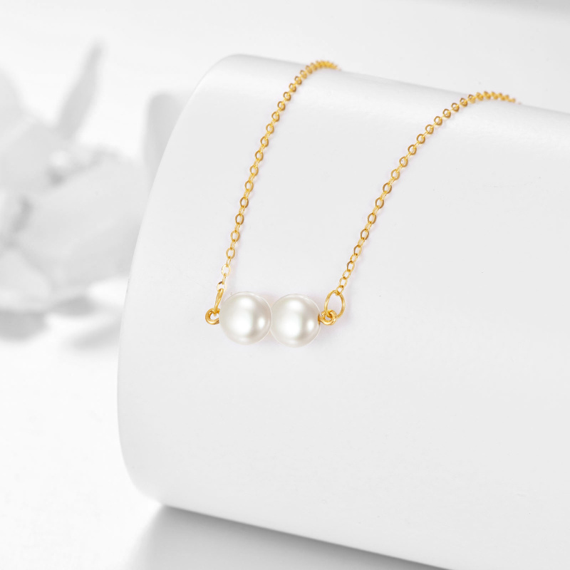 Collier pendentif en or 14 carats avec perle ronde-3