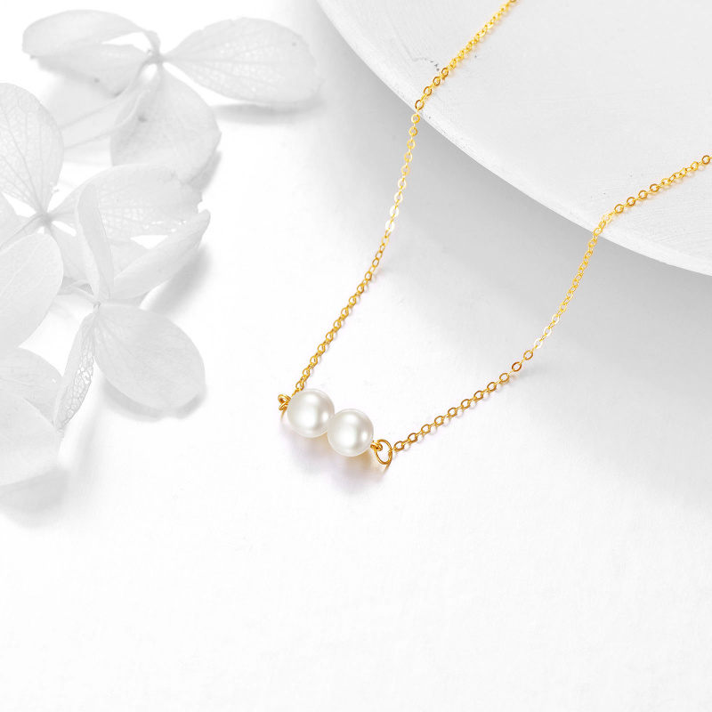 Collier pendentif en or 14 carats avec perle ronde-4