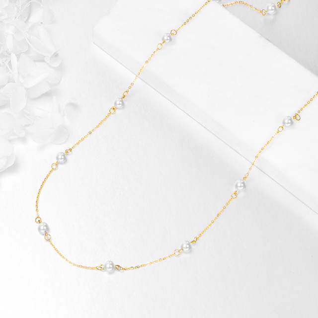 Collier de perles en or 14K en forme de perles circulaires Collier de perles en forme de s-4