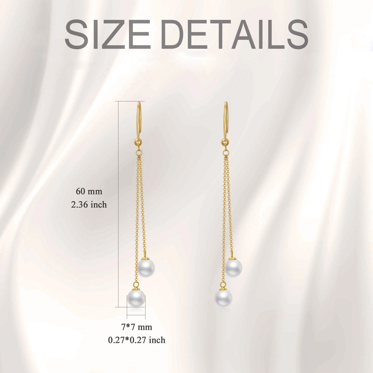 10K Gold Circular Shaped Pearl Couple Drop Earrings-5