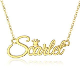 10K Gold Circular Shaped Personalized Classic Name Pendant Necklace-46