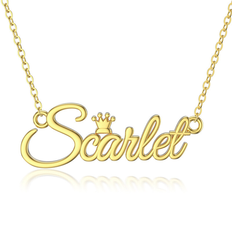 10K Gold Circular Shaped Personalized Classic Name Pendant Necklace-18