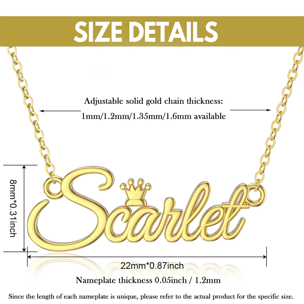 Colar com pingente de nome clássico personalizado em forma circular em ouro 10K-3