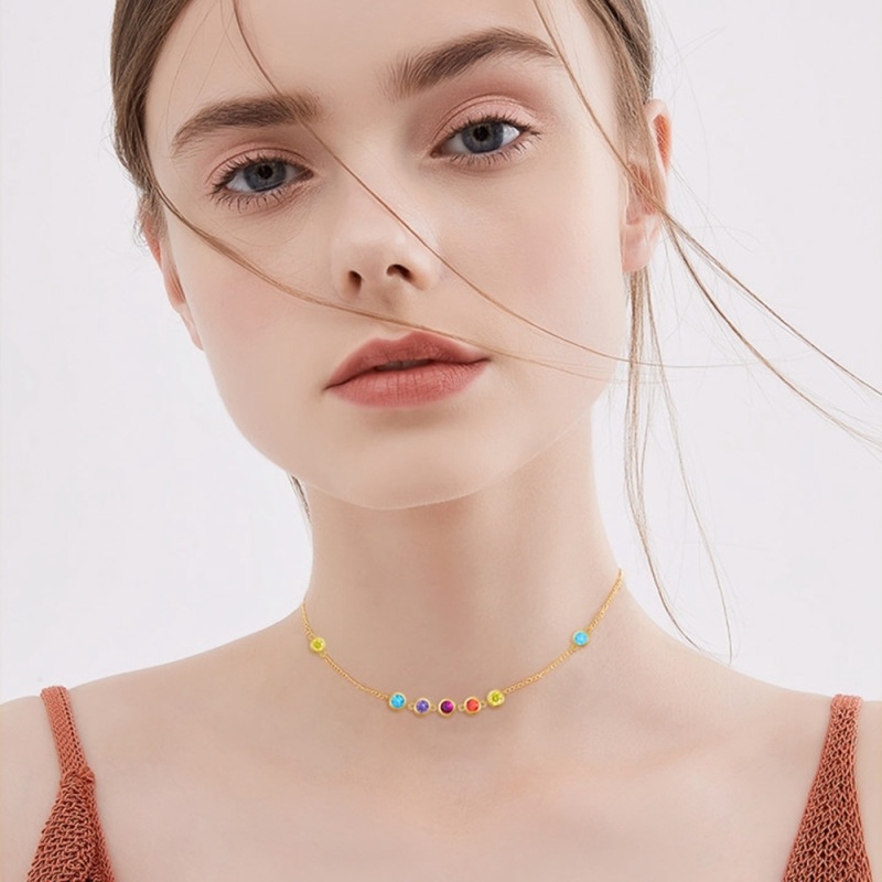 10K Gold Circular Shaped Cubic Zirconia Round Pendant Necklace-2