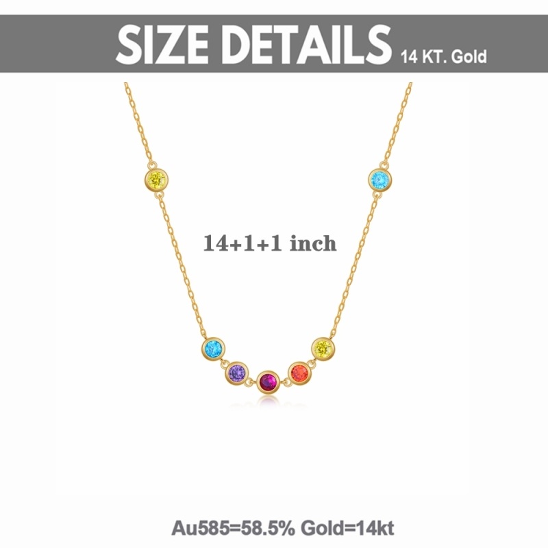 10K Gold Circular Shaped Cubic Zirconia Round Pendant Necklace-5