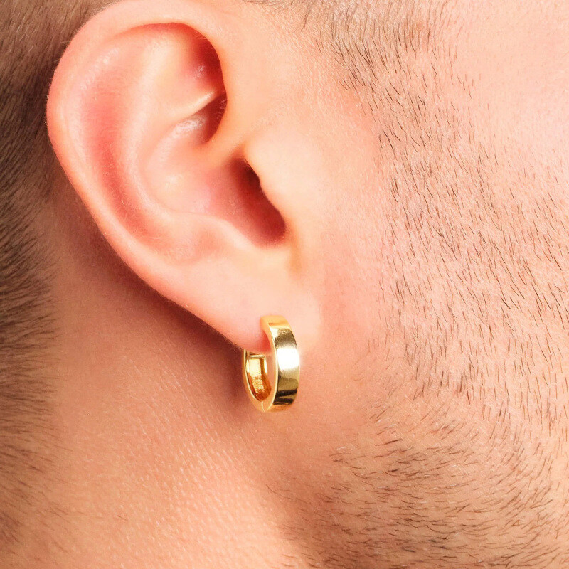 14K Gold Classic Circle Hoop Earrings-2