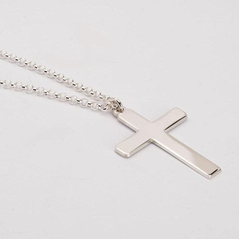 14K Gold Classic Cross Pendant Necklace-3