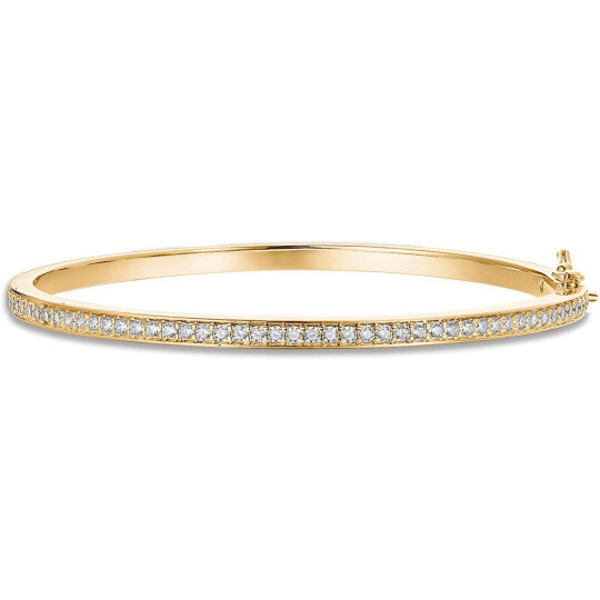 Pulseira de Tênis Clássica Love Cuff em Ouro 14K com Zircônia Cúbica