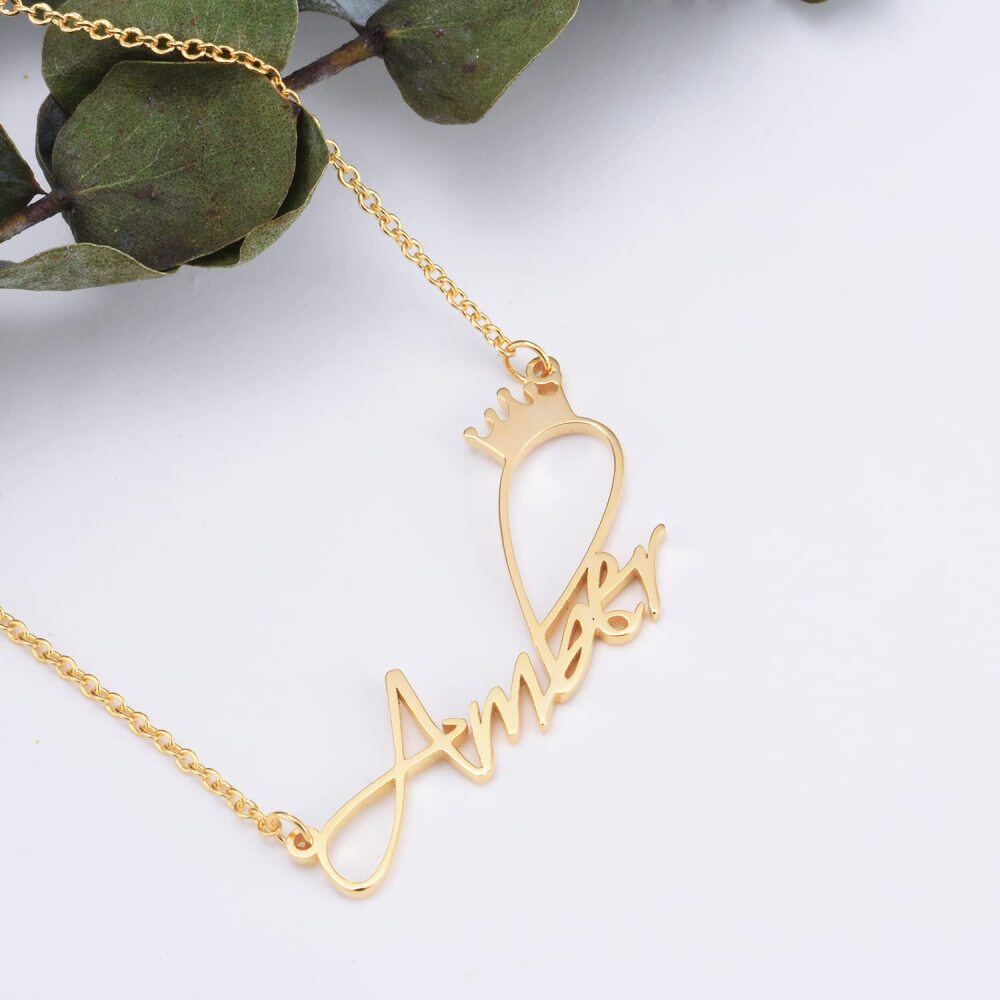 10K Gold Classic Name Pendant Necklace-2
