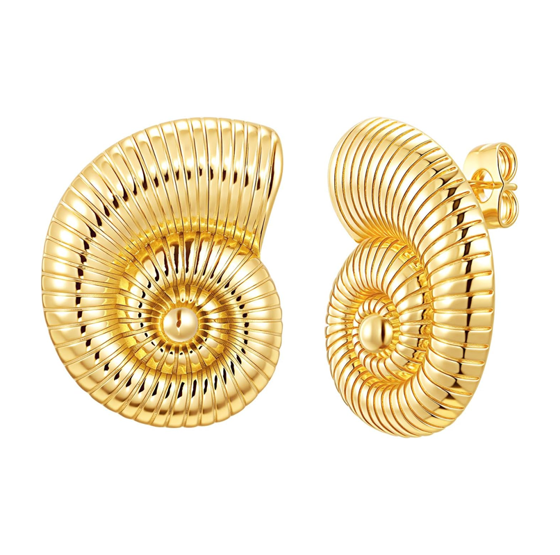 Sterling Silver with Yellow Gold Plated Cochlear Implant Stud Earrings-1