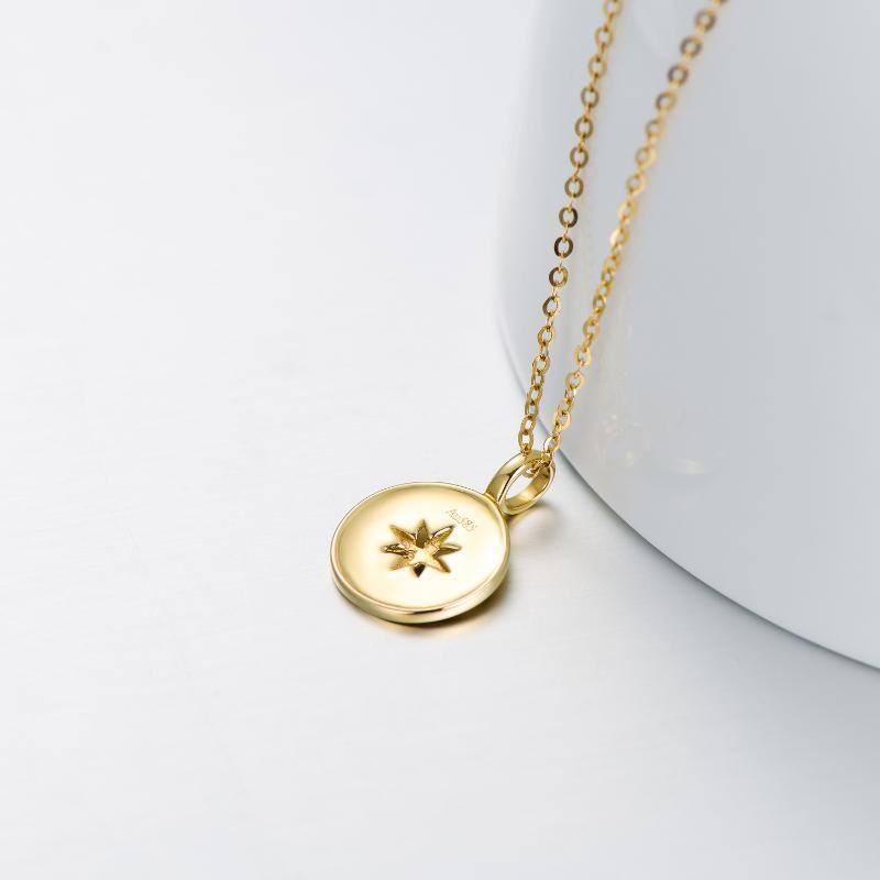 14K Gold Compass Pendant Necklace-6