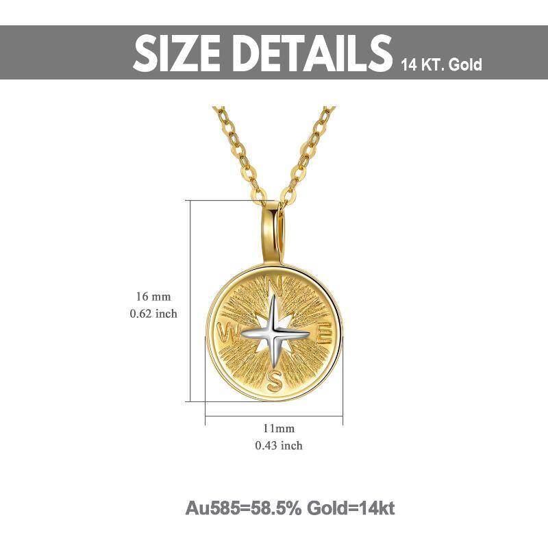 10K Gold Compass Pendant Necklace-8