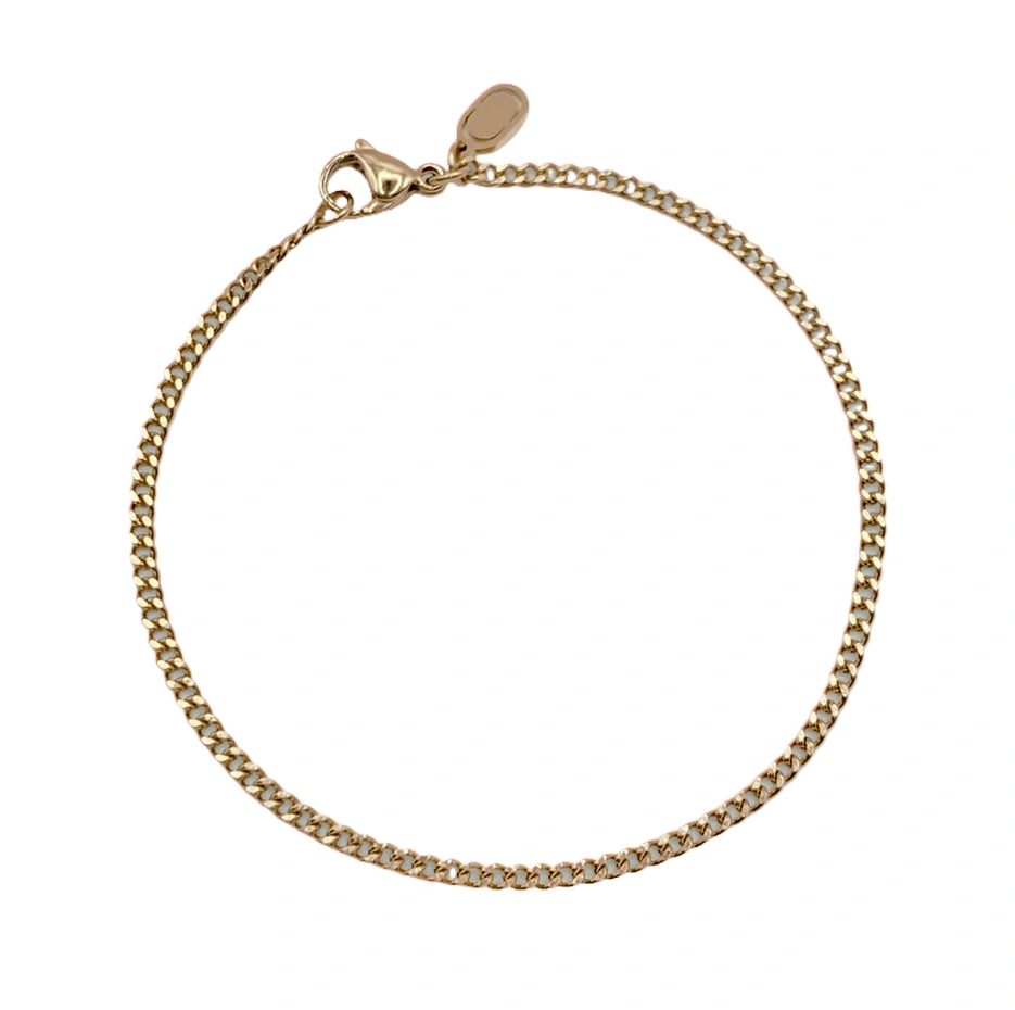 Sterling Silver with Yellow Gold Plated Connell Link Chain 2mm-1