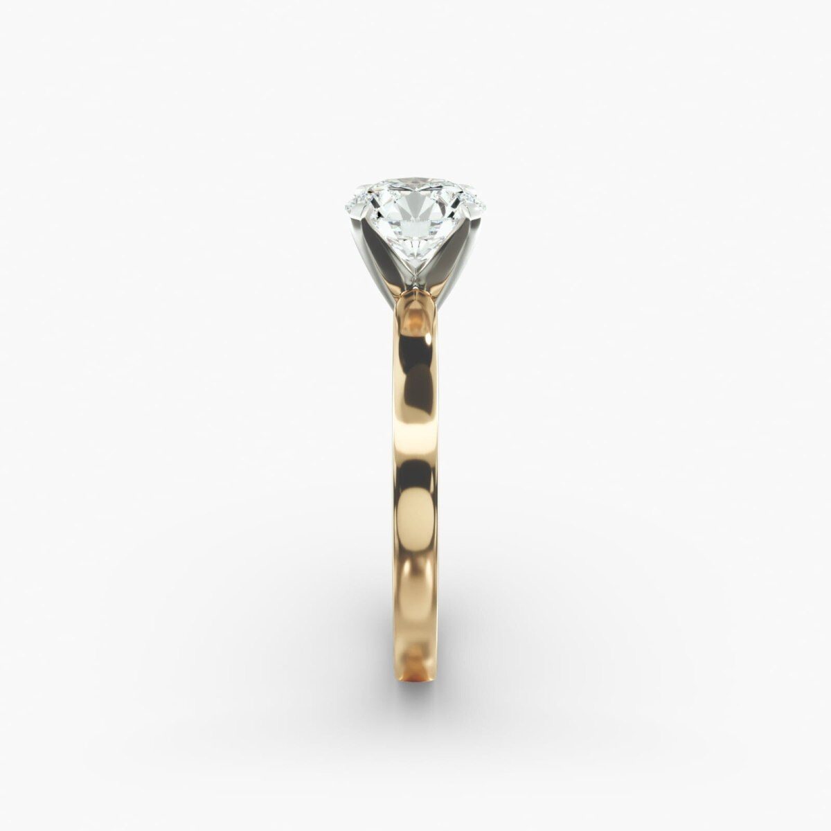 Pierścionek zaręczynowy z 14-karatowego złota Contour Solitaire z diamentami laboratoryjnymi-5